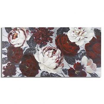 Art mural fleurs sur toile sombre Mauro Ferretti
