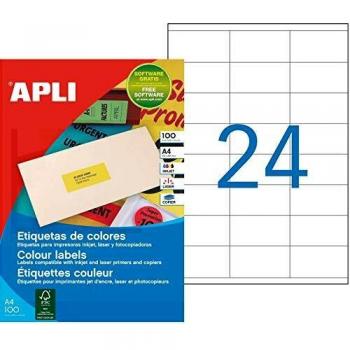 Agipa Adress-Etiketten, 70 x 35 mm, neon orange für Inkjet-/ Laserdrucker und Kopierer, nicht ablösbar