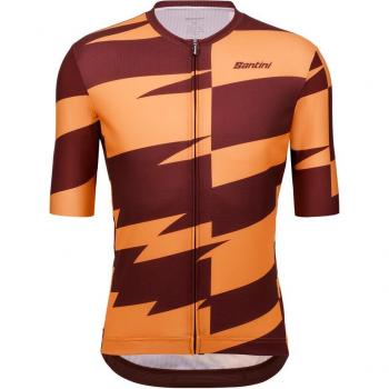 Maillot Santini Furia Burdeos Naranja Corte Classic 3XL