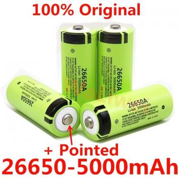 Rechargeable 26650 5000 mAh 3,7 V – batterie pointue, pas de PCB