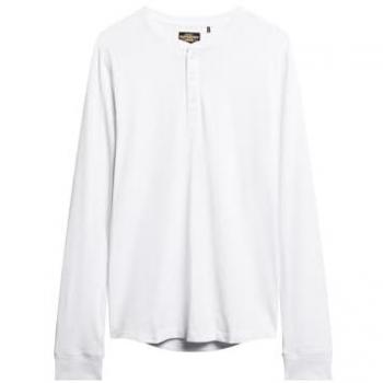 Pull Superdry Masculin Jersey Blanc Col Tunisien XXL