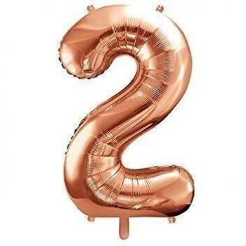 Balle Petit Ballon Géant en Foil Mylar 86 cm Numéro 2 Couleur Rose