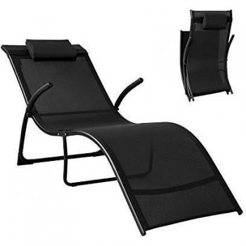 Sdraio Giardino “Futura Fold” – Nero 173×54×69 cm, capacità 150 kg