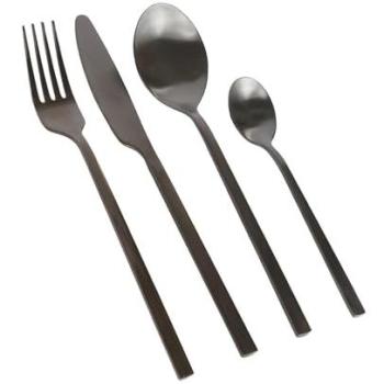 Stainless Steel 48‑Pack Argon Cutlery – Matte Black