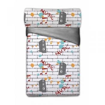 Parure de lit multicolore gris 3 pièces – Hosteline Young