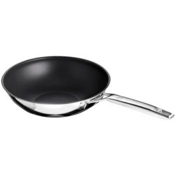 Schulte-Ufer Edelstahl Wokpfanne 28 cm mit UniverSUS-Oberflächenstruktur