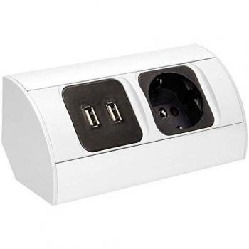 Toma de Corriente Orno AE‑1310 (GS) – 2xUSB + Schuko, 0,5 m