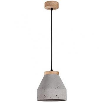 Lampadaire Tristan suspendu : chêne huilé, câble en tissu noir, fondation béton gris