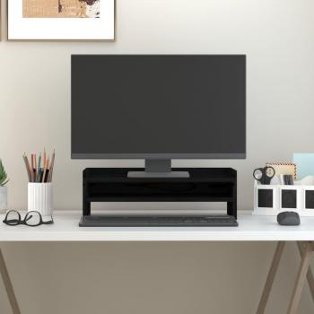 Bâton de Support d’Écran VidaXL en Pin Noir – 50 x 24 x 16 cm