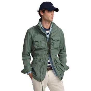 Silbon Military Parka in Dye Green for Men