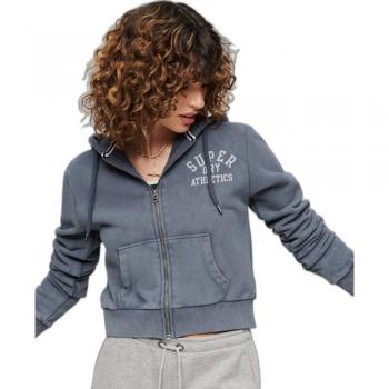 Superdry Felpa Cropped con Zip Blue XL