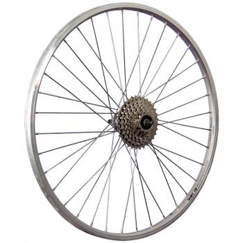 YAK19 26 inch achterwiel met 8-speed schroefkrans zilver
