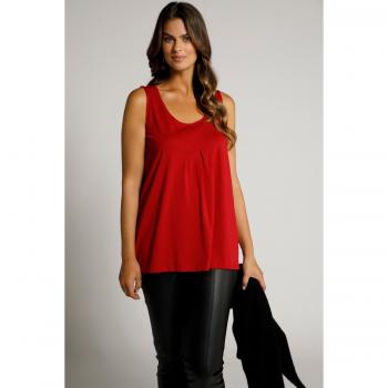 Top senza maniche con scollo a girocollo, Donna, Rosso, Taglia: 52/54, Cotone/Fibre sintetiche