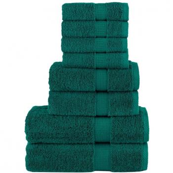 VidaXL Set di Asciugamani 8 pezzi Verde 600 gsm