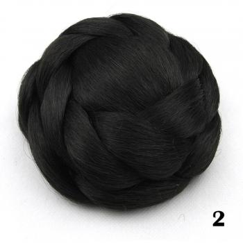 High-Temperature Fiber Black Clip-In Synthetic Hair Buns for Women