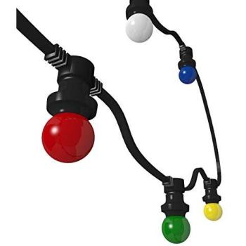 Guirlande d'extérieur LED B22 20 ampoules 10m multicolores avec câble
