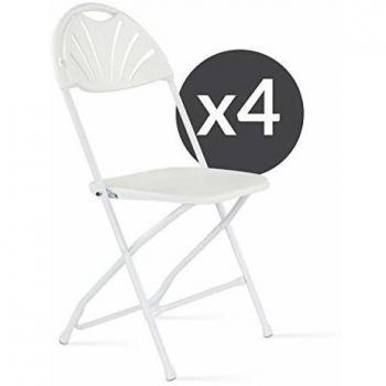 Comode Sedie Pieghevoli Bianche Set di 4