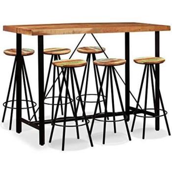 Ensemble de bar d'extérieur 5 pcs en bois d'acacia massif