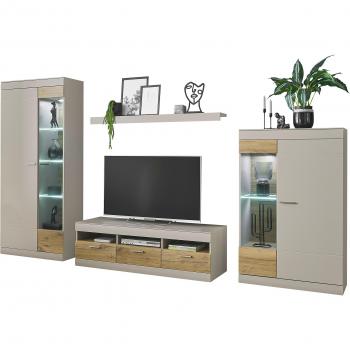 Wohnwand INOSIGN SCARA „Softclose Edition“ – 4‑teiliger Kastenmöbel‑Set in grau