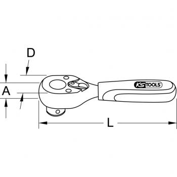 Leva a Cricco 10 mm Reversibile – 120 mm KS Tools