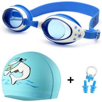 Silicone Diving Goggles Set for Kids with Ear Plugs
