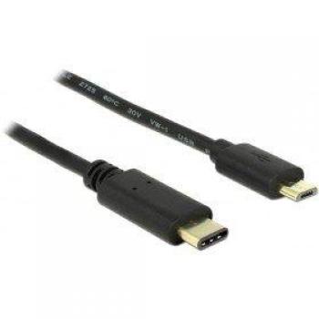 Delock 2.0 m USB‑C to Micro‑B Male Cable – Black