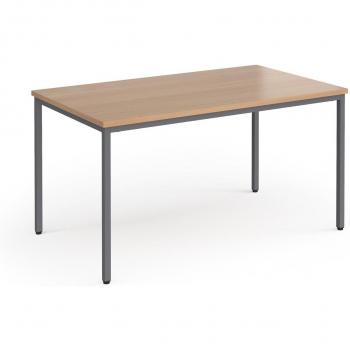 Flexi 25 Rectangular Table with Graphite Frame 1400mm x 800mm – Oak