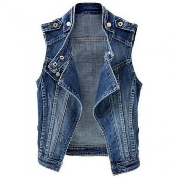 Short Gilet Denim 4XL – Hauts pour Femmes