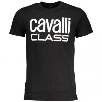 Cavalli Class Bold Wit/Zwart T-Shirt met opvallend logo
