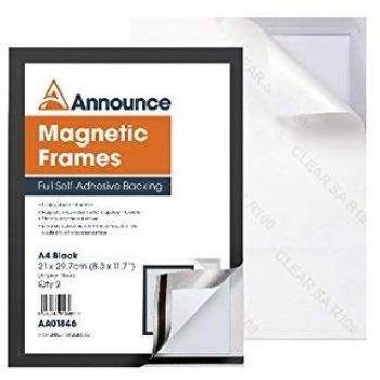 Announce Magnetic Frame A4 Black (Pack of 2) AA01846