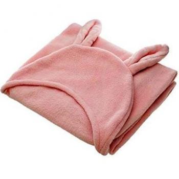 Plaid Mignon à Oreilles Rose 100x100