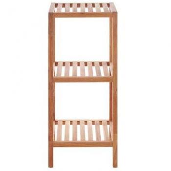 Sleek Walnut Wood 3 Tier Bathroom Shelf