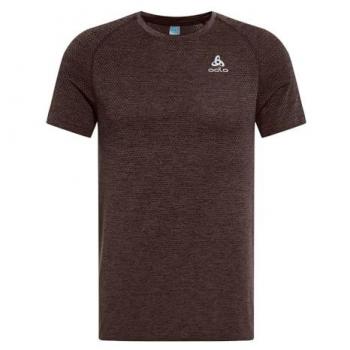 T-shirt Sport Odlo Essential Seamless, manches courtes, couleur marron foncé