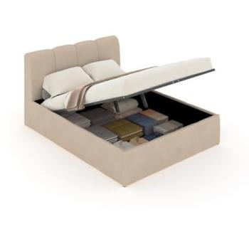 Nuage Velvet Beige Lit Coffre 160x200 – BALTIMORE