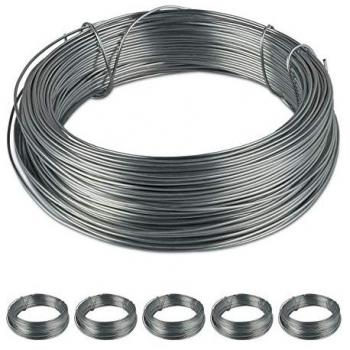 Relaxdays Steel Binding Wire Set – 50m, 1mm Thick, Rust‑Resistant Silver