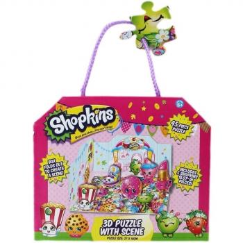 Shopkins Themed 3D Jigsaw Puzzle for Girls with 45 Pieces and Scenic Set