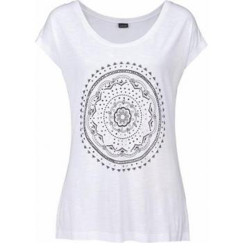 Lascana Weißes Strandshirt mit Rundhals und Print Gr. 32/34