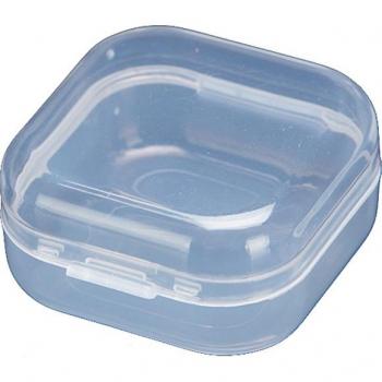 Mini Clear Storage Container with Hinged Lid for Small Items 3.5x3.5x1.8cm