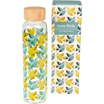 Rex London Love Birds Trinkflasche aus Glas