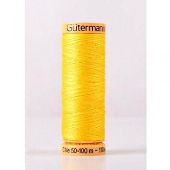 Gutermann 100m Natural Cotton Thread Custard Yellow