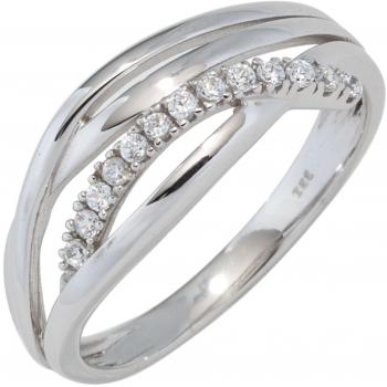 JOBO Weißgoldring 333 Gold Zirkonia Damen Größe 60