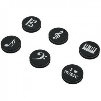 Magnets Note Musicale 6, Colore Nero, Stampa Bianca