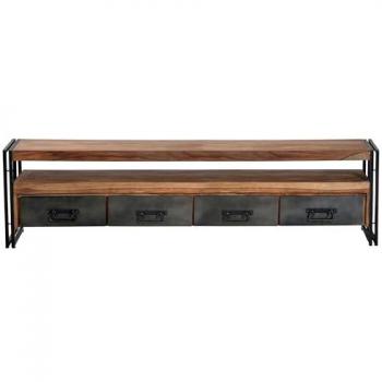 Dynamic24 Lowboard Panama Akazie TV-Kommode Sideboard Wohnzimmer Schrank