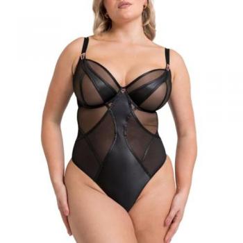 Suspense Plunge Bodysuit by Scantilly – Deep Black