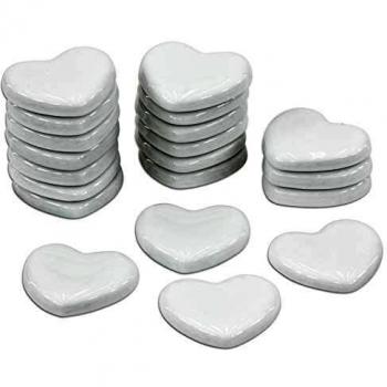 Cream-Colored Foam Hearts, 6.5 cm x 6.5 cm, 10 mm