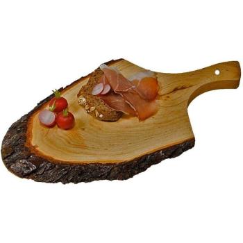 Tagliere Ovale in Legno Cortese con Manico 45x17 cm – Perfetto per Salumi e Formaggi