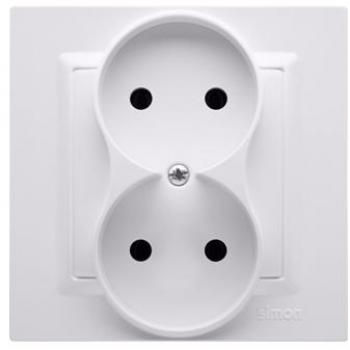 Wechselstrom‑Steckdose CG2/11 – Erdungsfreie Doppelsteckdose, 16 A, 250 V, weiß