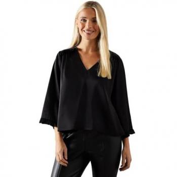 Womens Frill Detail Satin Blouse