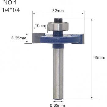 1/4 Shank T-Type Router Bit for Wood