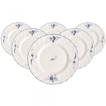 Villeroy & Boch Brotteller „Vieux Luxembourg“ 15,5 cm – 6er Set Weiß-Blau